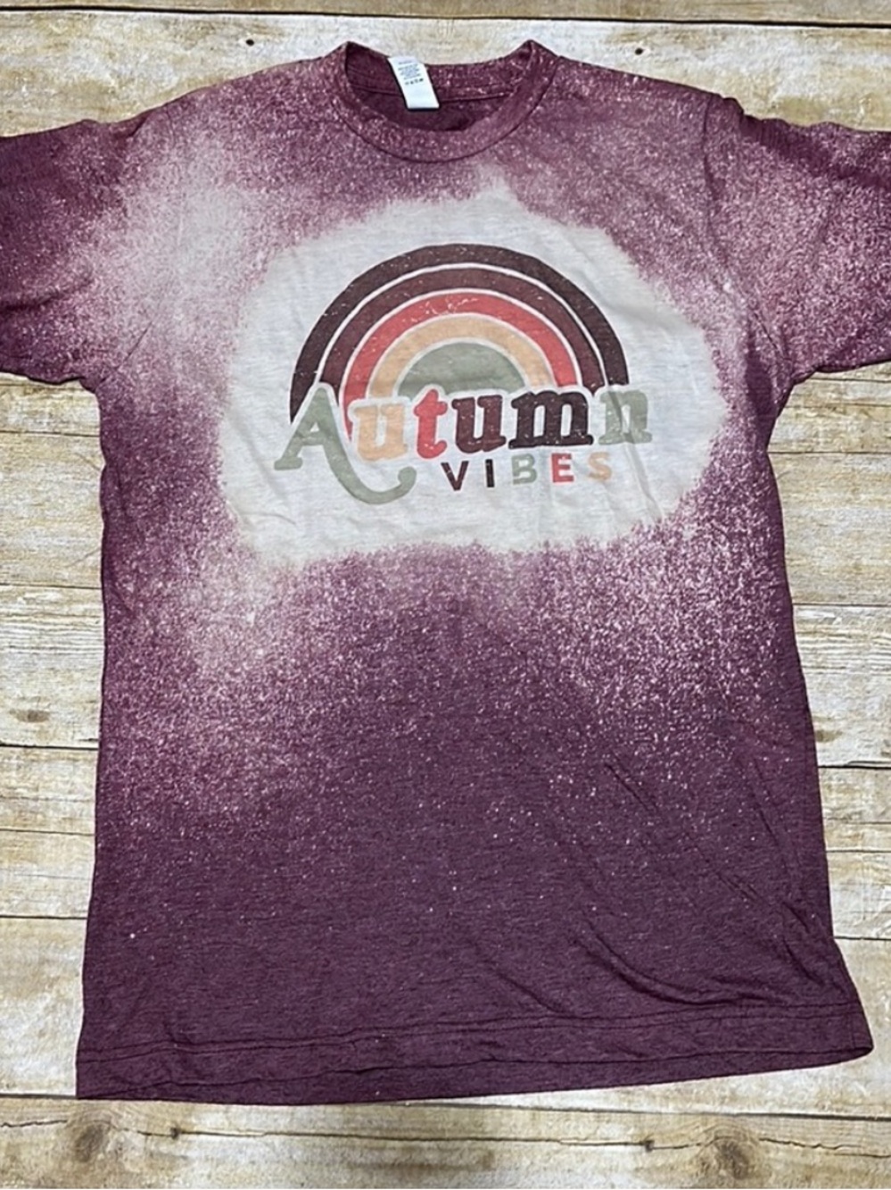 Tultex Burgundy 'Autumn Vibes' Short Sleeve Graphic Tee